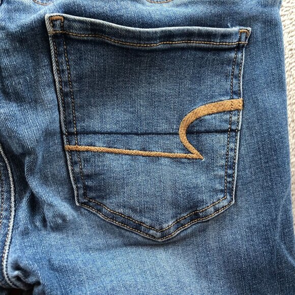 American Eagle Womens Jeans Size 4 Skinny Leg Anke Casual Blue Denim Stretch - Picture 15 of 16
